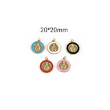 XUQIAN 17*18mm Zircon Heart Love Round Pendant for DIY Jewelry