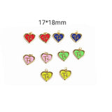 XUQIAN 17*18mm Zircon Heart Love Round Pendant for DIY Jewelry