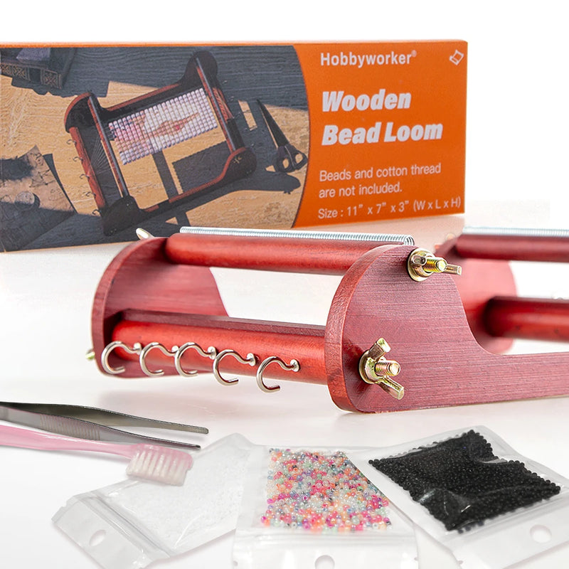 Wooden Bead Loom for Women Make Necklaces Bracelets Tools L0118