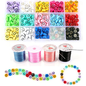 XUQIAN 300pcs Beads Kits with Elastic String Earring Hooks