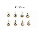 XUQIAN Enamel Geometric Eye Charms Pendant Set for Jewelry Making