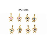 XUQIAN Enamel Geometric Eye Charms Pendant Set for Jewelry Making