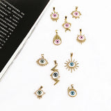 XUQIAN Enamel Geometric Eye Charms Pendant Set for Jewelry Making