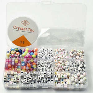 XUQIAN Kids' Acrylic Number English Letter Bead Set DIY Accessory J0081