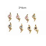 XUQIAN Geometric Heart Eye Pendant with Zircon for Bracelet P0068