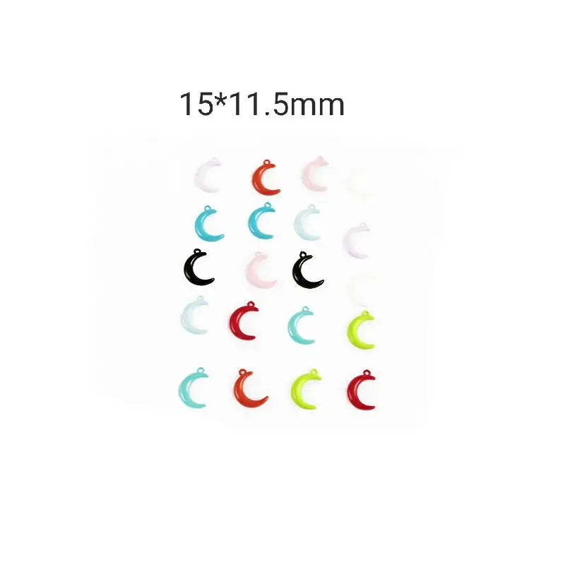 Moon Shape Enamel Charms Pendant for DIY Jewelry Making P0138