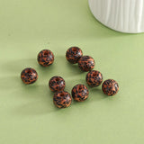XUQIAN 100Pcs DIY Leopard Round Wooden Beads 10mm For Necklace Jewelry B0316