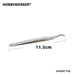 10pcs Stainless Steel Long Boot Foot Eyelash Tweezers