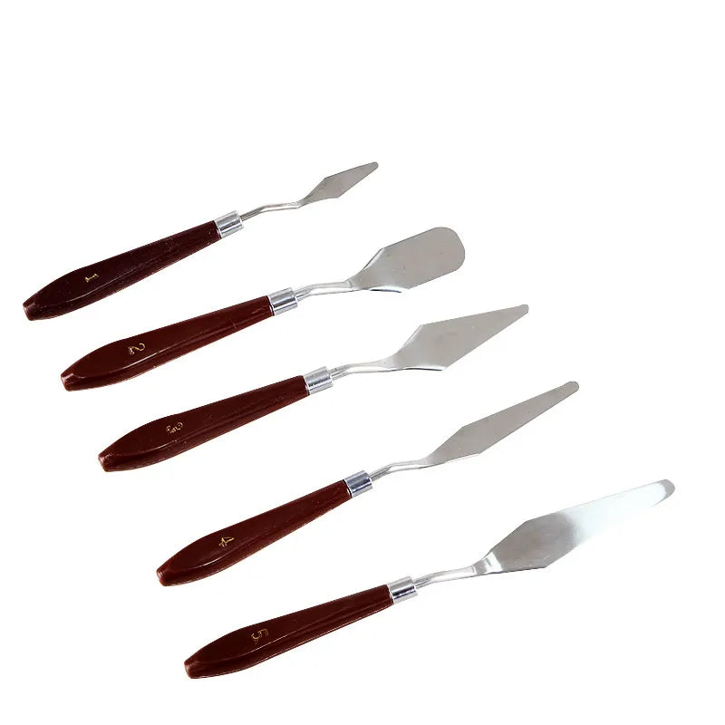 XUQIAN 5pcs Palette Set Scraper Spatula Art Tools for Oil Paint Canvas