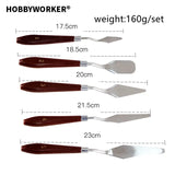 XUQIAN 5pcs Palette Set Scraper Spatula Art Tools for Oil Paint Canvas