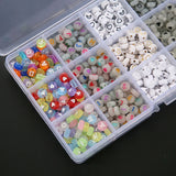 XUQIAN 750pcs 7mm DIY Acrylic Letter Beads Jewelry Making Kit