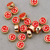 XUQIAN Top Alloy Metal Smiley Face Spacer Beads for Jewelry Making B0271