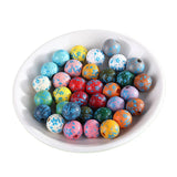 XUQIAN Flower Printing Round Wood Bead 16mm DIY Jewelry Making