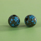 XUQIAN Flower Printing Round Wood Bead 16mm DIY Jewelry Making