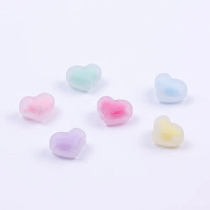 XUQIAN Frosted Peach Heart Acrylic Beads 20mm DIY Jewelry Necklace Making