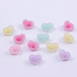 XUQIAN Frosted Peach Heart Acrylic Beads 20mm DIY Jewelry Necklace Making