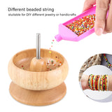 Wooden Bead Spinner with Big Needles and Seed Beads