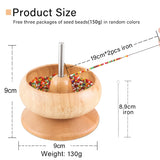 Wooden Bead Spinner with Big Needles and Seed Beads