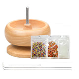 Wooden Bead Spinner with Big Needles and Seed Beads