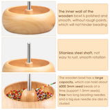 Wooden Bead Spinner with Big Needles and Seed Beads