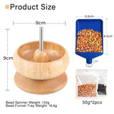 Wooden Bead Spinner Set with Beading Needles & Seed Beads