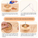 Wooden Bead Spinner Set with Beading Needles & Seed Beads