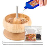 Wooden Bead Spinner Set with Beading Needles & Seed Beads
