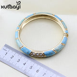 Stellux Austrian Crystal Oil Painting Bangle Bracelet