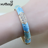 Stellux Austrian Crystal Oil Painting Bangle Bracelet