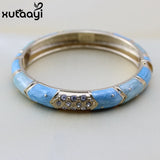 Stellux Austrian Crystal Oil Painting Bangle Bracelet