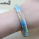 Stellux Austrian Crystal Oil Painting Bangle Bracelet