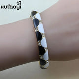 Stellux Austrian Crystal Oil Painting Bangle Bracelet