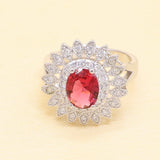 Red Semi-precious Necklace Earring Ring Bracelet Set