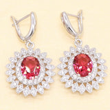 Red Semi-precious Necklace Earring Ring Bracelet Set