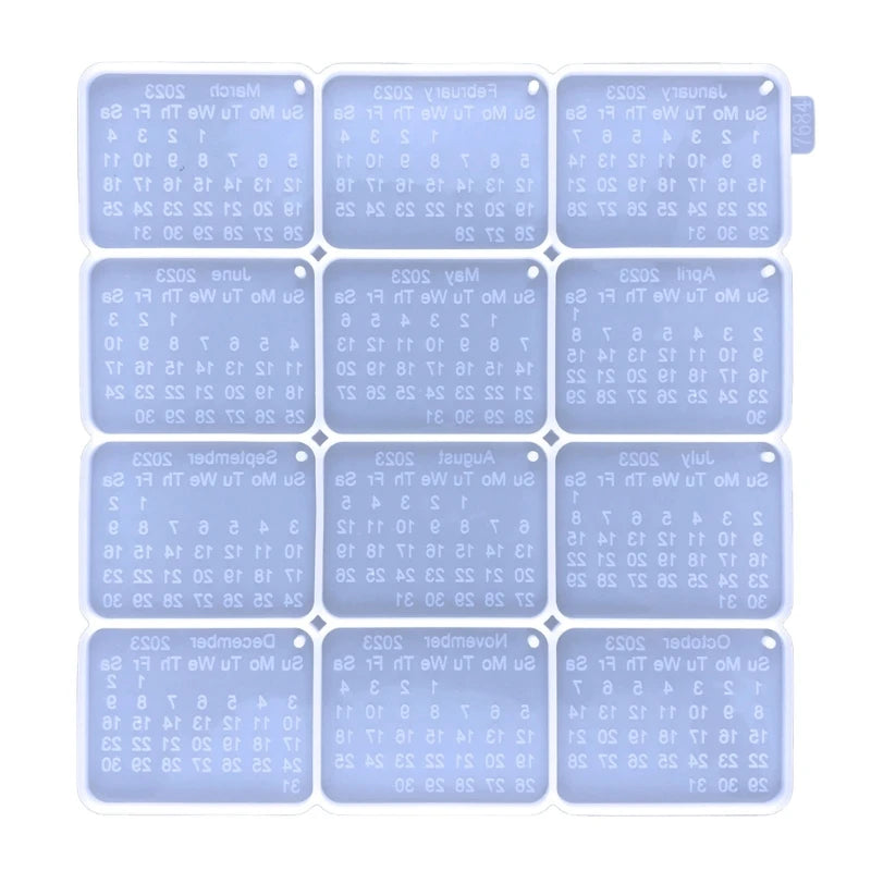 DIY Calendar Shape Keychain Silicone Epoxy Molds for Valentine Gift