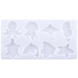 Silicone Keychain Mould Marine Animals Shaped DIY Crafts Clay Mold Hand-Making