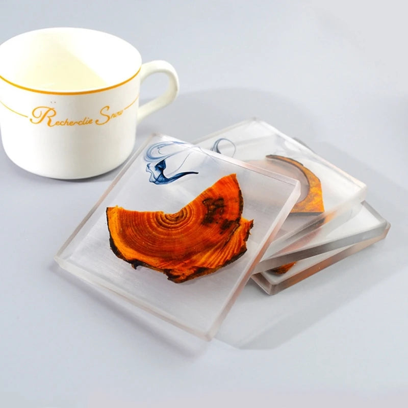 Coaster Molds for Resin Casting, Crystal Epoxy Molds, Glass Coasters, Cup Mats