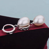 Pearl Pendant 925 Sterling Silver Earrings for Women