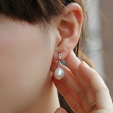Pearl Pendant 925 Sterling Silver Earrings for Women