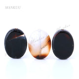 Agate Beads Necklace Making Natural Stone Flat Oval Shape DIY Jewelry 13*18mm
