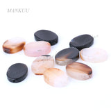 Agate Beads Necklace Making Natural Stone Flat Oval Shape DIY Jewelry 13*18mm