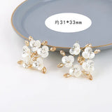 XianMei Crystal Bead Flower Braided Copper Wire Earrings Pendant DIY Jewelry