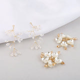 XianMei Crystal Bead Flower Braided Copper Wire Earrings Pendant DIY Jewelry
