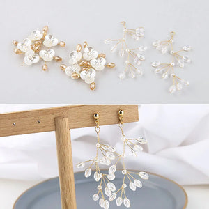 XianMei Crystal Bead Flower Braided Copper Wire Earrings Pendant DIY Jewelry