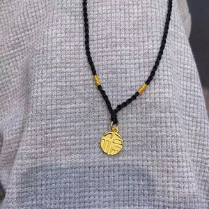 Xiaofu Clavicle Chain Blessing Necklace Hand-Woven Rope Necklace