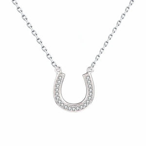 Xiaojing 925 Silver Horseshoe Cz Necklace Pendant for Women