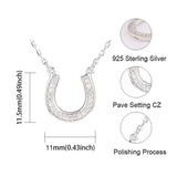 Xiaojing 925 Silver Horseshoe Cz Necklace Pendant for Women
