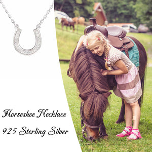 Xiaojing 925 Silver Horseshoe Cz Necklace Pendant for Women