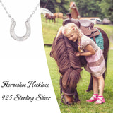 Xiaojing 925 Silver Horseshoe Cz Necklace Pendant for Women