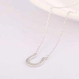 Xiaojing 925 Silver Horseshoe Cz Necklace Pendant for Women